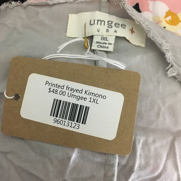 Last One! Umgee Regina Tribal Frayed Kimono New - Picture 8 of 8